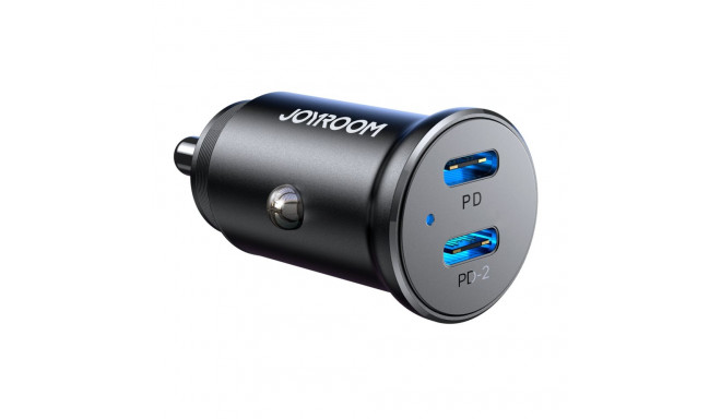 Joyroom JR-CCN06 30W 2x USB-C mini autolaadija metallist - must