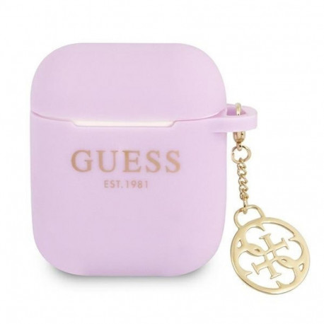 GUA2LSC4EU Guess 4G Charm silikoonist ümbris Airpods 1|2-le lilla