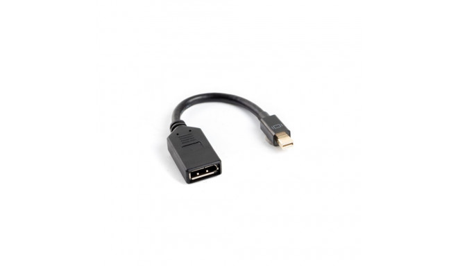 DISPLAYPORT MINI(M) 1.1->DISPLAYPORT(F) ADAPTER CABLE 10CM BLACK LANBERG