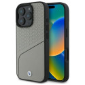 BMW BMHMP16X23RDCLG iPhone 16 Pro Max 6.9" gray/gray hardcase Sign Leather Textured and Line MagSafe
