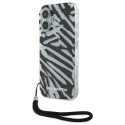 Karl Lagerfeld KLHCP16SHZBPKCCK iPhone 16 6.1" black/black hardcase IML Zebra Pattern & Cord