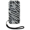Karl Lagerfeld KLHCP16SHZBPKCCK iPhone 16 6.1" black/black hardcase IML Zebra Pattern & Cord