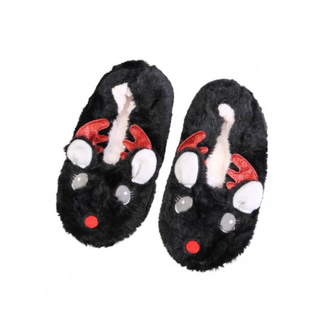 SOKISAHTEL REINDEER musta värvi pehmed sussid 444