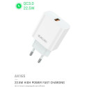 Jellico AK-165 USB 22.5W QC 3.0 Universaalne Nutiseadme Kohandatav Kiirlaadija 1x USB (5-12V) Valge