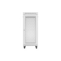 RACK CABINET 19" FREE-STANDING 27U/600X800 (FLAT PACK) WITH MESH DOOR LCD GREY LANBERG