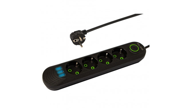 98-220# ps-430 4-pesaga 3xusb 3m must 3x1mm pikendusjuhe