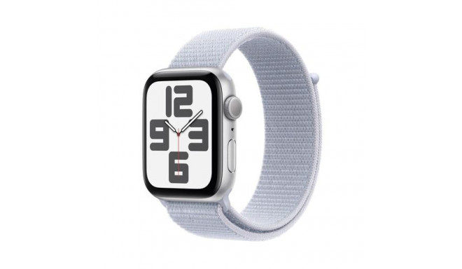 Apple Watch SE GPS 44mm Silver Aluminium Case with Blue Cloud Sport Loop