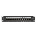 PATCH PANEL 12PORT 1U 10" CAT.6 FTP SHIELDED BLACK LANBERG