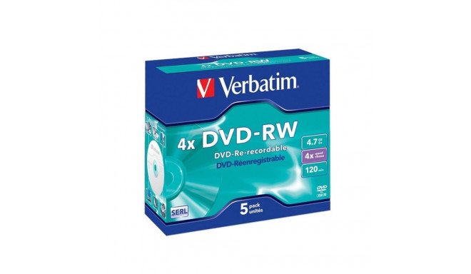 DISC DVD-RW 4.7GB 4X 5PACK VERBATIM