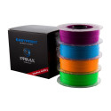 PLA filamentide komplekt EasyPrint 3D-printerile, Neoon, 1.75mm, 4 x 500g - Sinine, Roheline, Oranž,