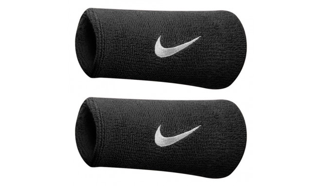 Frotki na rękę Nike szerokie Swoosh Doublewide czarne 2szt NNN05010