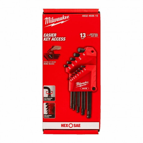 MILWAUKEE ALLEN WRENCH IMPERIAL SET 13pcs.