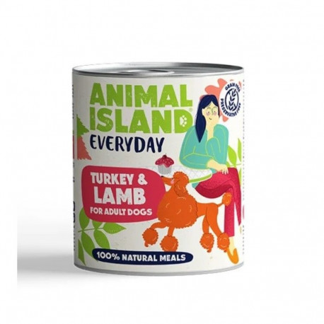 ANIMAL ISLAND Everyday kalkuni ja lambalihaga märg koeratoit - 800g