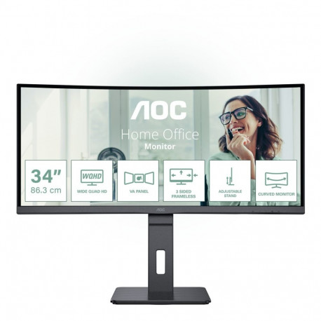 AOC arvutimonitor CU34P3CV 86.4cm (34") 3440x1440pixels UltraWide Quad HD LED, must