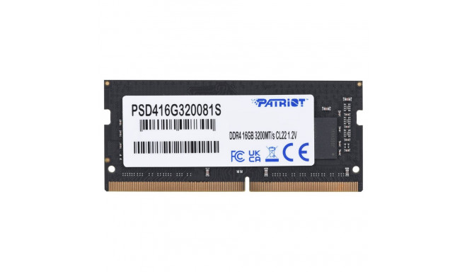 Patriot Memory Signature PSD416G320081S mälumoodul 16 GB 1 x 16 GB DDR4 3200 MHz