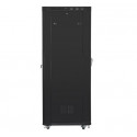 Standing rack cabinet 19 inches 27U 800x1200 black perforated door LCD FLAT PACK