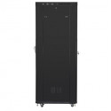 Standing rack cabinet 19 inches 27U 800x1200 black perforated door LCD FLAT PACK