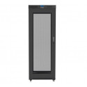 Standing rack cabinet 19 inches 27U 800x1200 black perforated door LCD FLAT PACK