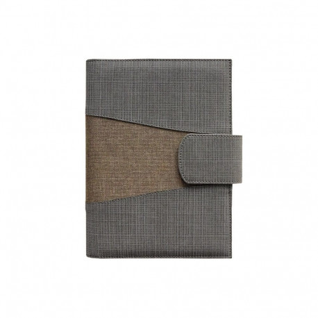 Raamatkalender MINISTER Exclusive PÄEV hall/helepruun, A5 spiraalköide, kunstnahast kaaned, magnetki