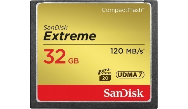 SanDisk atmiņas karte CF 32GB Extreme 120MB/s