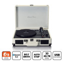 Vinyl record player in a suitcase Lenco TT115CR, creme