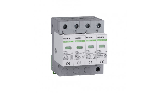Stopper NOARK, Tüüp II, 275 V AC, 20 kA, vahetatav kassett, 3+N-seade.