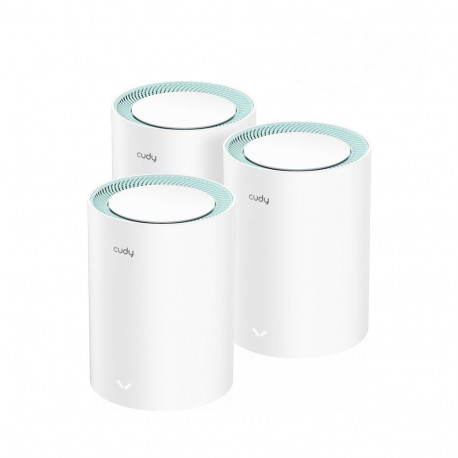 Cudy mesh Wi-Fi süsteem 3-pakk kahekanaline (2.4GHz/5GHz) Wi-Fi 5 (802.11ac) 2 Internal, valge