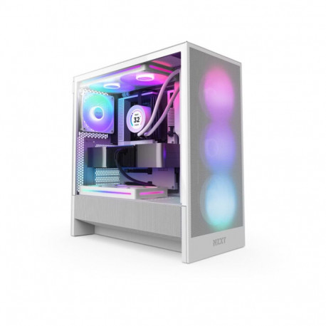 NZXT arvutikorpus H5 FLOW RGB (2024) midi tower aknaga, valge