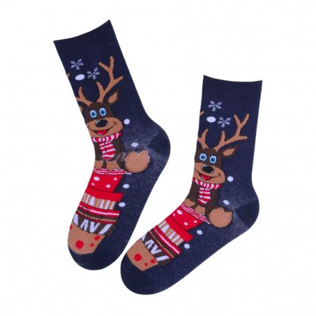SOKISAHTEL CHRISTMAS põhjapõdraga puuvillased jõulusokid