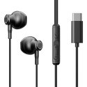 Joyroom Earphone Wired In-Ear Metal Headphones with Remote and Microphone, Type-C USB, Black EU (JR-