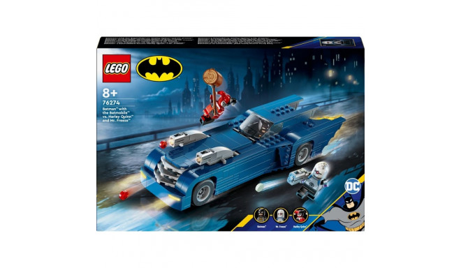 Constructor LEGO Super Heroes Batman with a car against Harley Quinn and Mr. Frost 76274