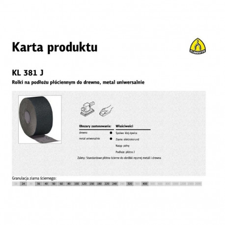 Klingspor lihvriie rullis KL381J 200mm gr. 80 50mb