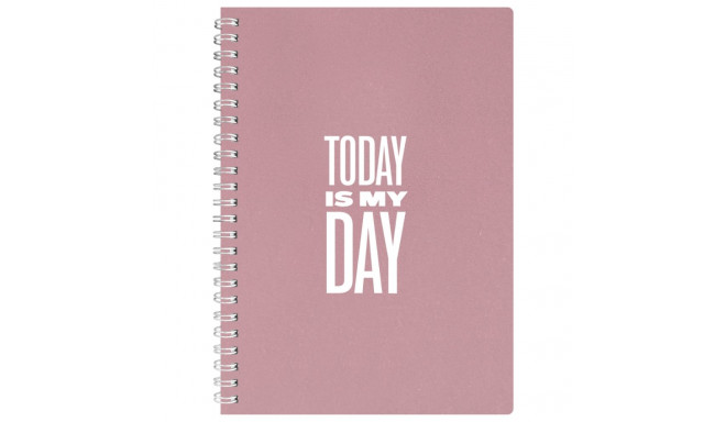 Notebook in spiral binding A5 dots cardboard 60 sheets pink