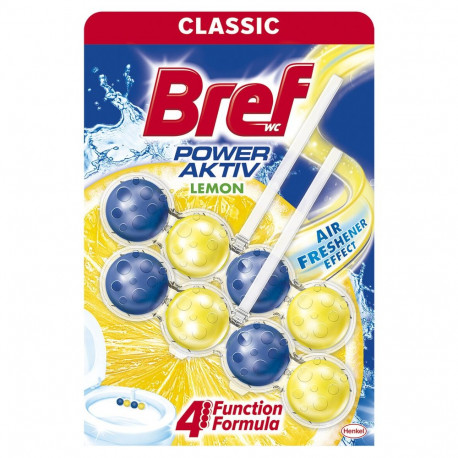 Toilet freshener BREF Power Aktiv, Lemon, 2x50g