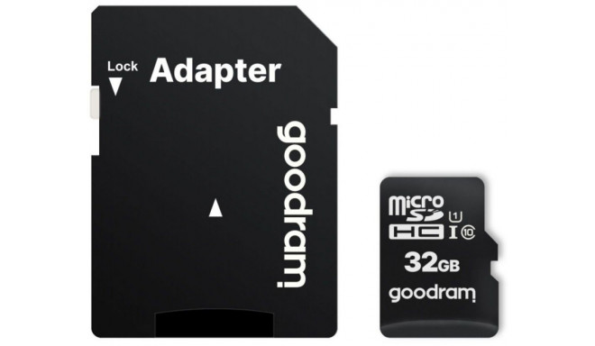 Goodram memory card microSDHC 32GB C10 + adapter