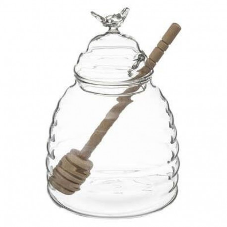 HONEY JAR SPOON GLASS ROBLE