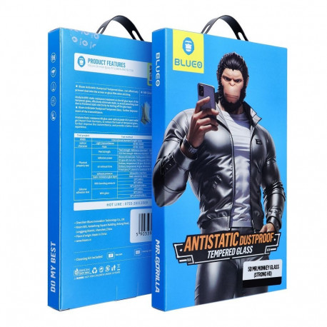 5D Mr. Monkey Glass - Apple iPhone 16 Pro black (Anti-Static Strong HD)