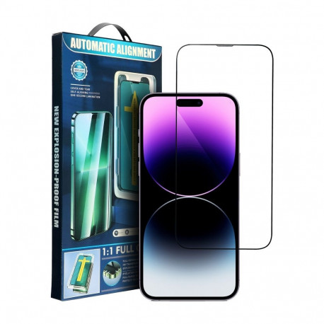 5D Full Glue Tempered Glass for iPhone XR / 11 with applicator black