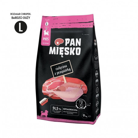 PAN MIĘSKO vasikaliha vuttidega L kuivtoit kutsikatele 9kg