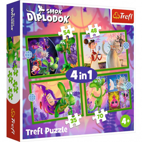 TREFL Diplodocus Puzzle Set 4 in 1
