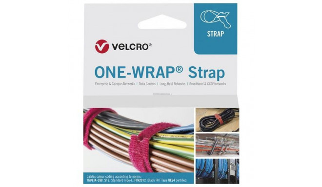 Velcro ONE-WRAP cable tie Releasable cable tie Polypropylene (PP), Velcro Black 100 pc(s)