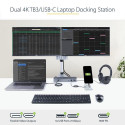 StarTech.com Thunderbolt 3 Dock w/ USB-C Host Compatibility - Dual 4K 60Hz DisplayPort 1.4 or Dual H
