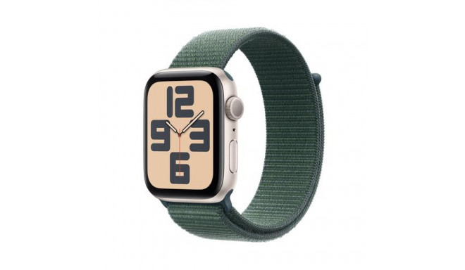 Apple Watch SE GPS 44mm Starlight Aluminium Case with Lake Green Sport Loop