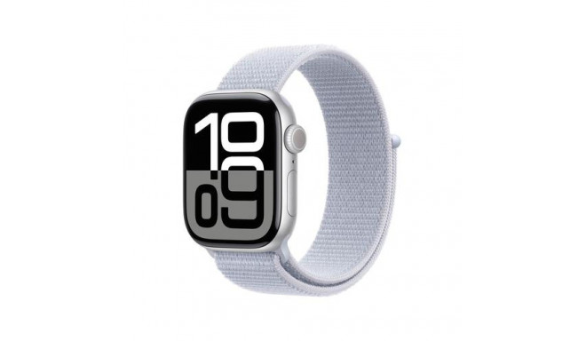 Apple Watch Series 10 GPS 42mm Silver Aluminium Case with Blue Cloud Sport Loop