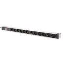 Digitus Socket strip with aluminum profile with switch and surge protection, 12-way safety sockets, 