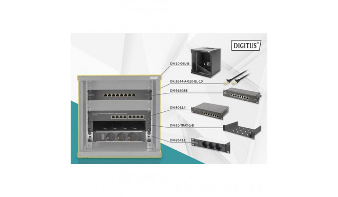 Digitus Network Set - 254 mm (10&quot;) - 6U, 312 x 300 mm (W xD)