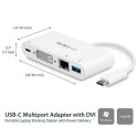 StarTech.com USB C Multiport Adapter - USB-C to DVI-D (Digital) Video Adapter with 60W Power Deliver