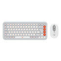 Logitech POP Icon Combo keyboard Mouse included Universal Bluetooth QWERTY US International Orange, 