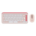 Logitech POP Icon Combo keyboard Mouse included Universal Bluetooth QWERTY US International Pink, Wh