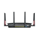 ASUS RT-AC88U wireless router Gigabit Ethernet Dual-band (2.4 GHz / 5 GHz) Black, Red